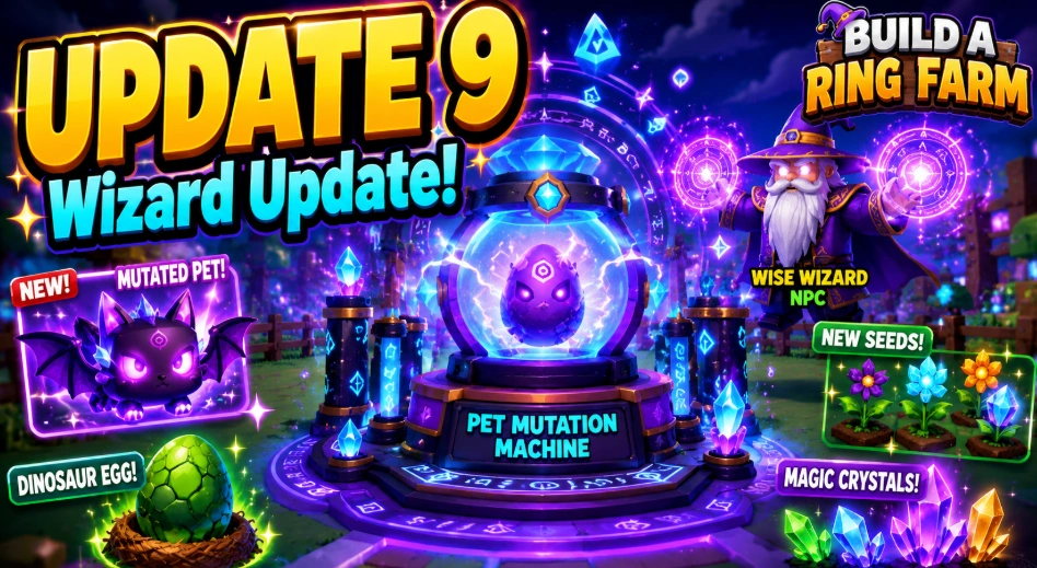 Build A Ring Farm Update 9 Wizard Update promotional artwork